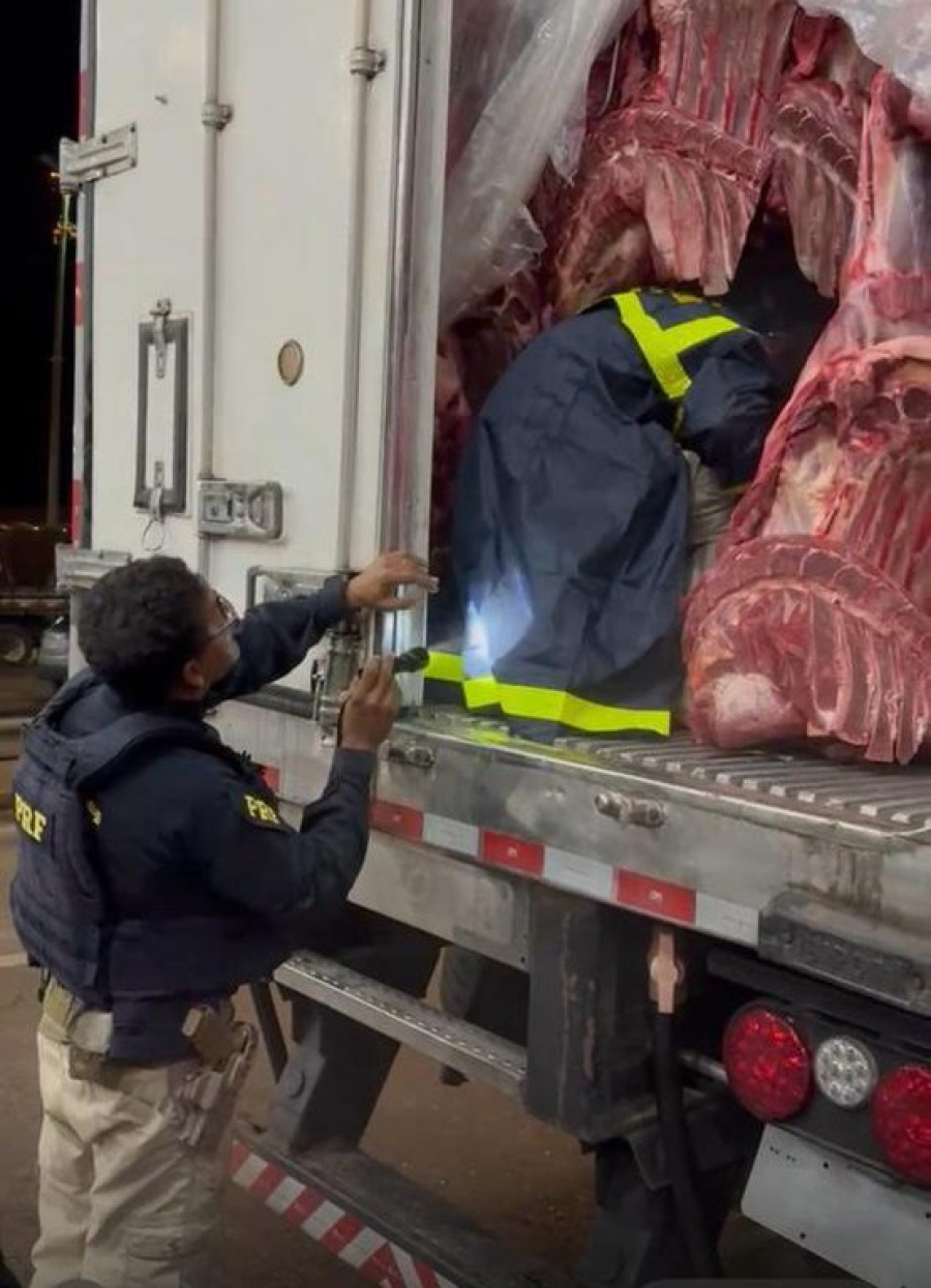 Em Rondonópolis, PRF apreende mais de 400 kg de drogas escondidas em caminhão frigorífico que saiu de Rondônia